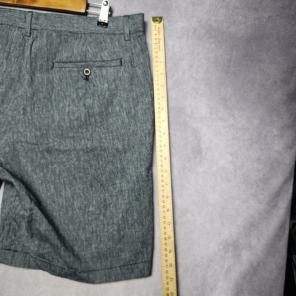 Banana Republic Mens 36 Blue White Stripe Linen Blend Shorts